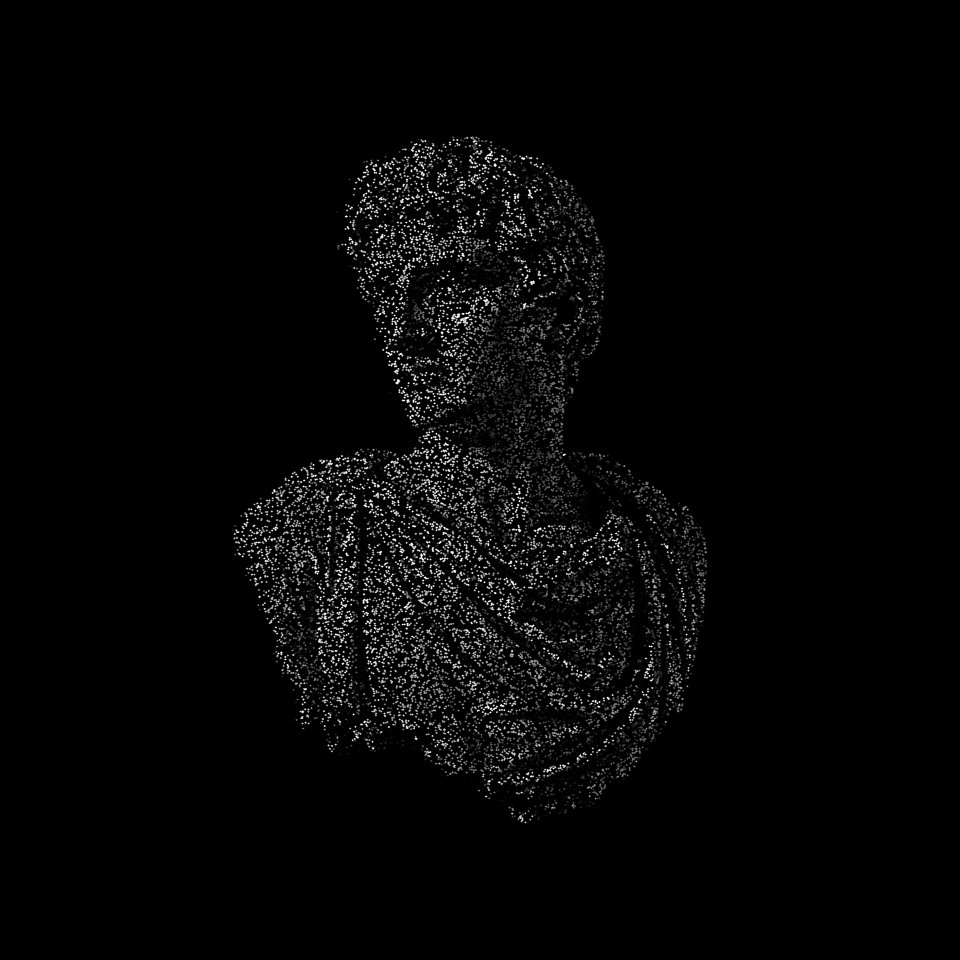 Pointloom grayscale point-cloud study